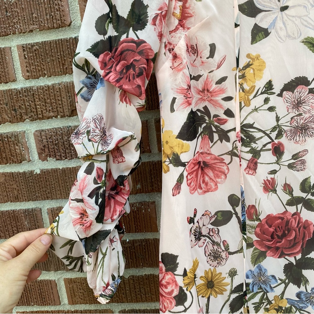 Vince Camuto NWT Floral Long Sleeve midi Dress size 10 - Picture 4 of 9